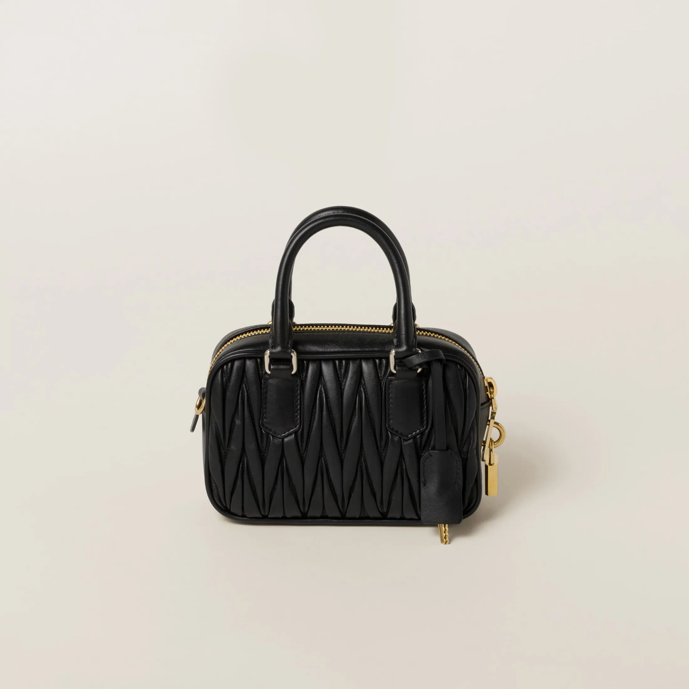 Black Arcadie Matelassé Nappa Leather Bag | Miu Miu