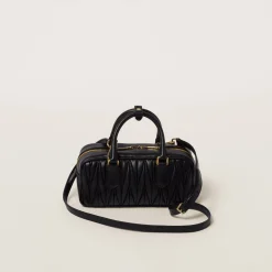 Black Arcadie Matelassé Nappa Leather Bag | Miu Miu
