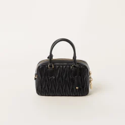Black Arcadie Matelassé Nappa Leather Bag | Miu Miu