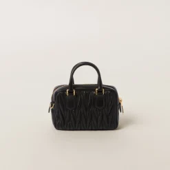 Black Arcadie Matelassé Nappa Leather Mini-bag | Miu Miu