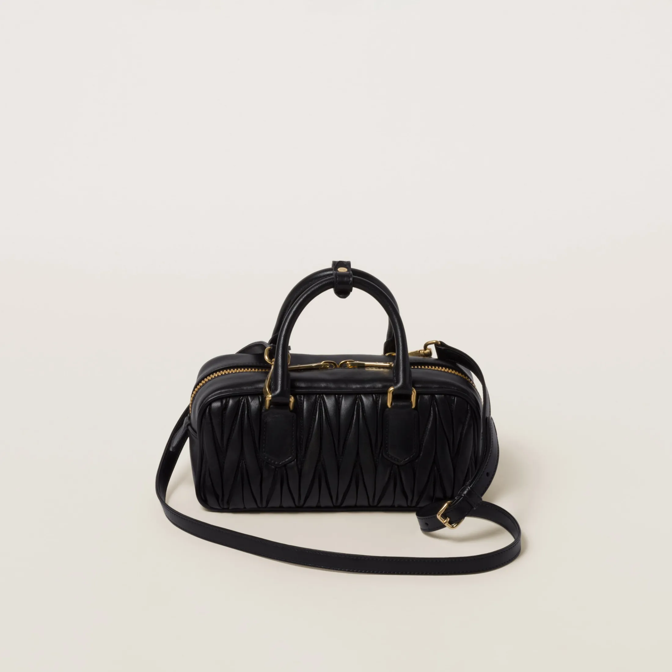 Black Arcadie Matelassé Nappa Leather Bag | Miu Miu