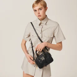 Black Arcadie Matelassé Nappa Leather Bag | Miu Miu