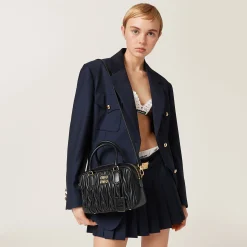 Black Arcadie Matelassé Nappa Leather Bag | Miu Miu