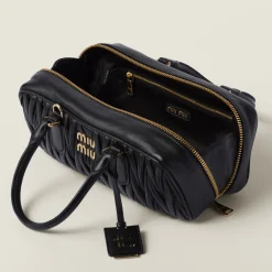 Black Arcadie Matelassé Nappa Leather Bag | Miu Miu