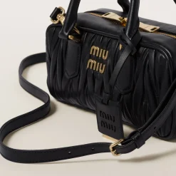 Black Arcadie Matelassé Nappa Leather Bag | Miu Miu