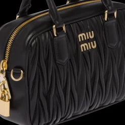 Black Arcadie Matelassé Nappa Leather Bag | Miu Miu