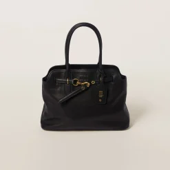 Black Aventure Nappa Leather Bag | Miu Miu