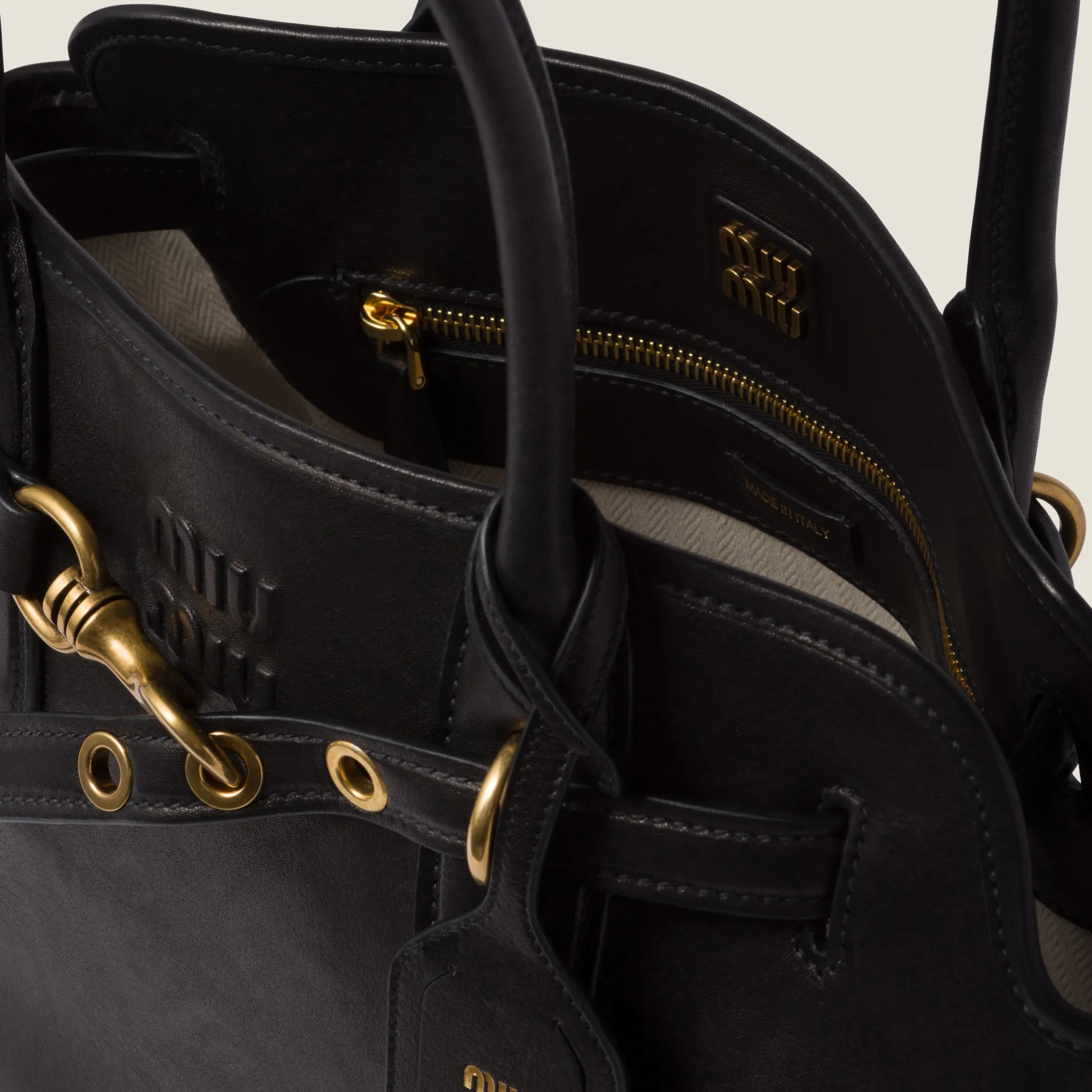 Black Aventure Nappa Leather Bag | Miu Miu
