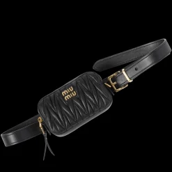 Black Belt With Matelassé Pouch | Miu Miu