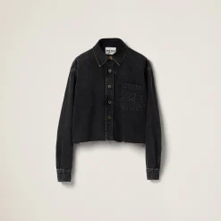 Black Black Denim Blouson Jacket | Miu Miu