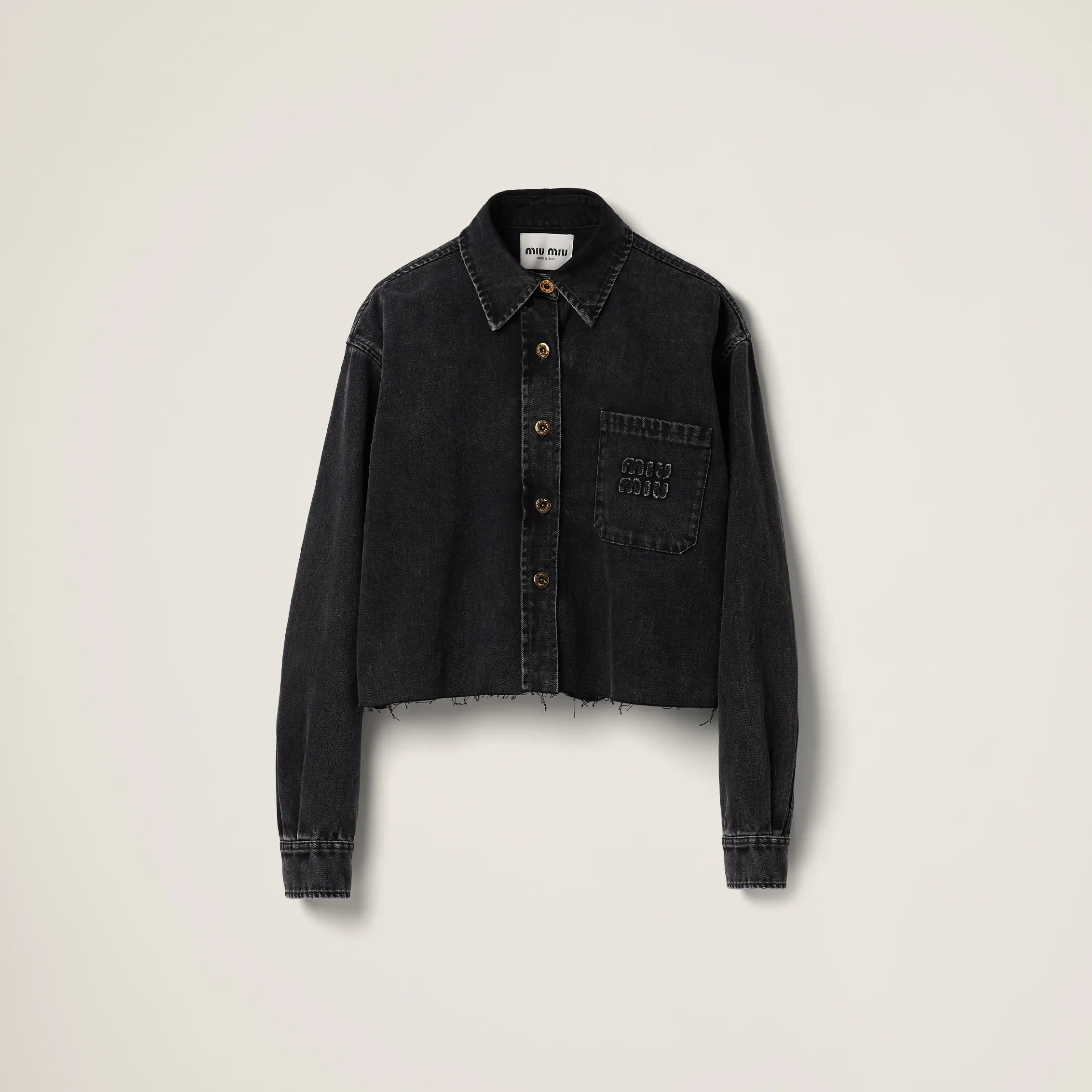 Black Black Denim Blouson Jacket | Miu Miu