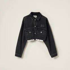 Black Black Denim Blouson Jacket | Miu Miu