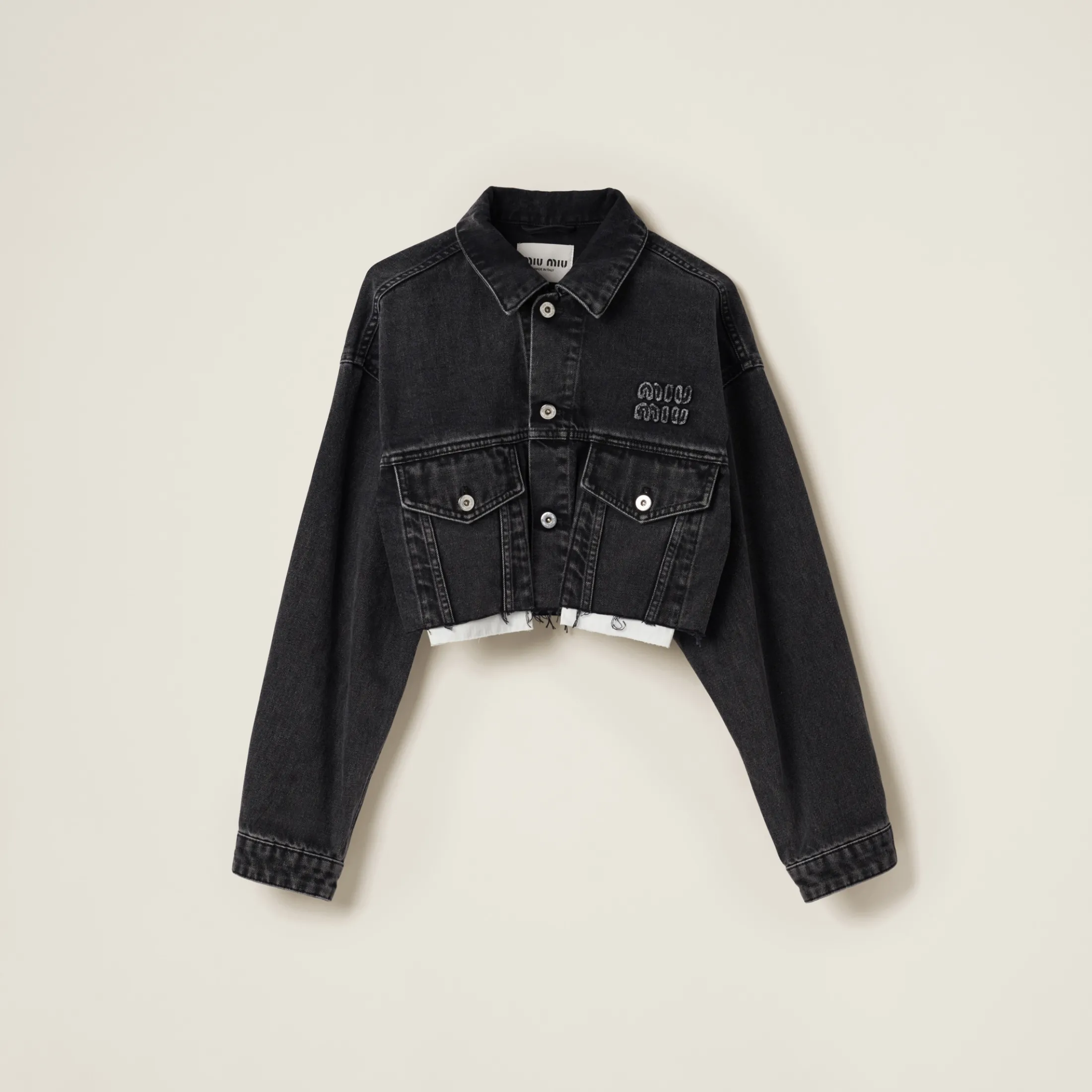 Black Black Denim Blouson Jacket | Miu Miu
