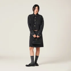 Black Black Denim Blouson Jacket | Miu Miu
