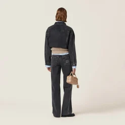 Black Black Denim Blouson Jacket | Miu Miu