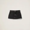 Black Black Denim Miniskirt | Miu Miu