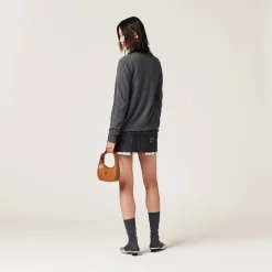 Black Black Denim Miniskirt | Miu Miu