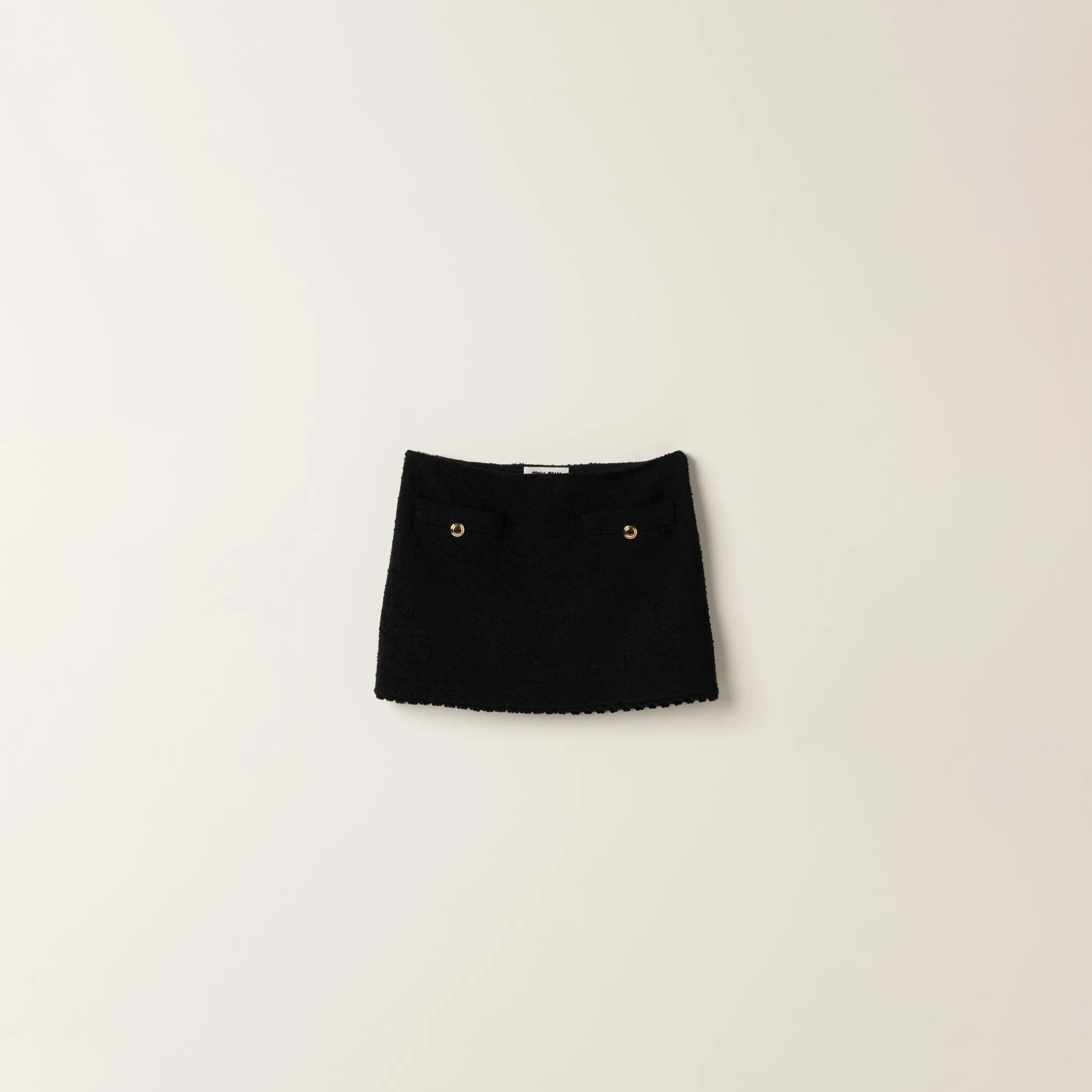 Black Bouclé Miniskirt | Miu Miu