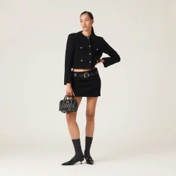 Black Bouclé Miniskirt | Miu Miu