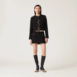 Black Bouclé Miniskirt | Miu Miu
