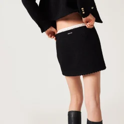 Black Bouclé Miniskirt | Miu Miu