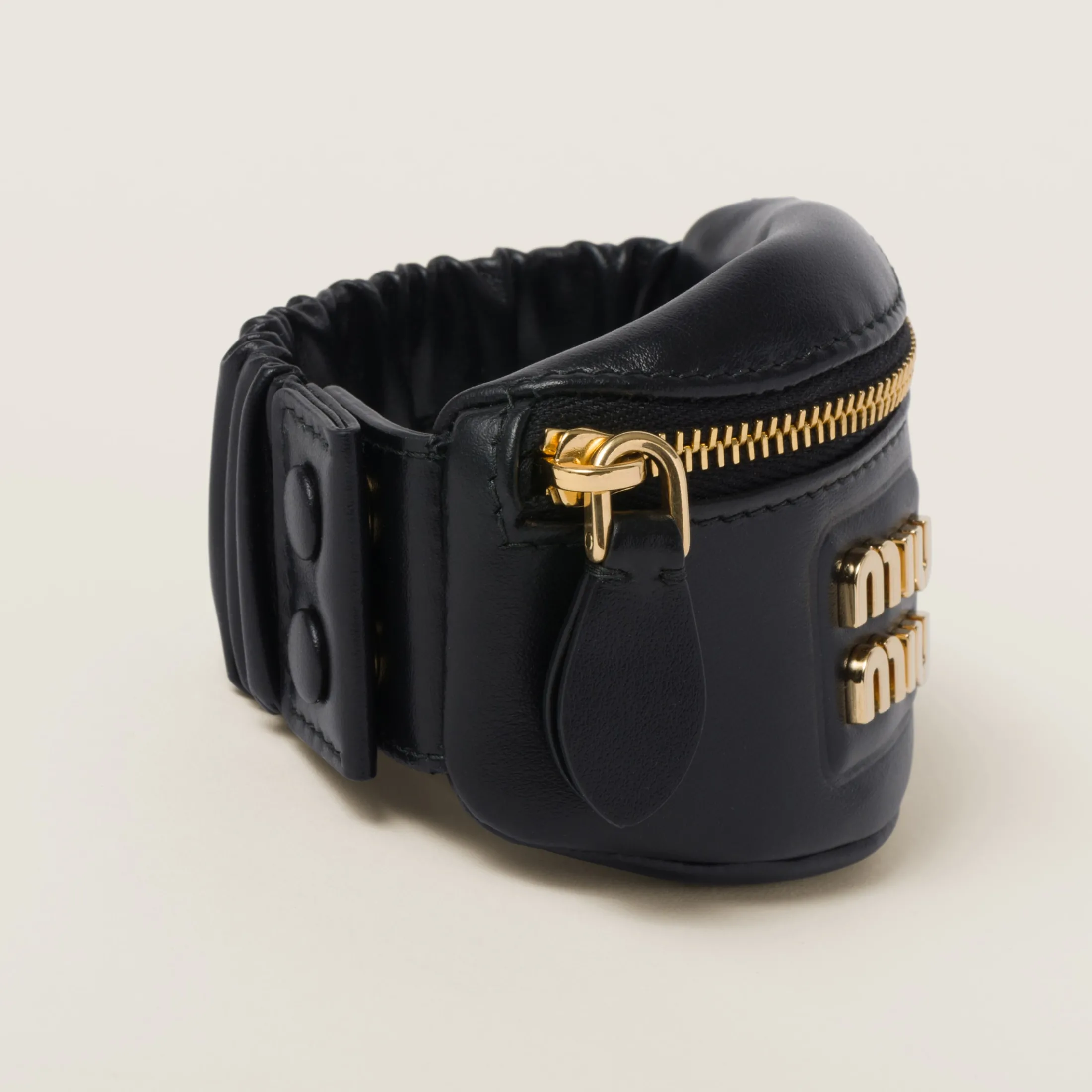 Black Bracelet With Leather Mini-pouch | Miu Miu
