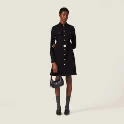 Black Cady Dress | Miu Miu