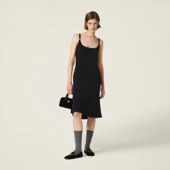 Black Cady Dress | Miu Miu