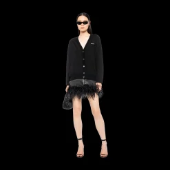Black Cashmere And Silk Cardigan | Miu Miu