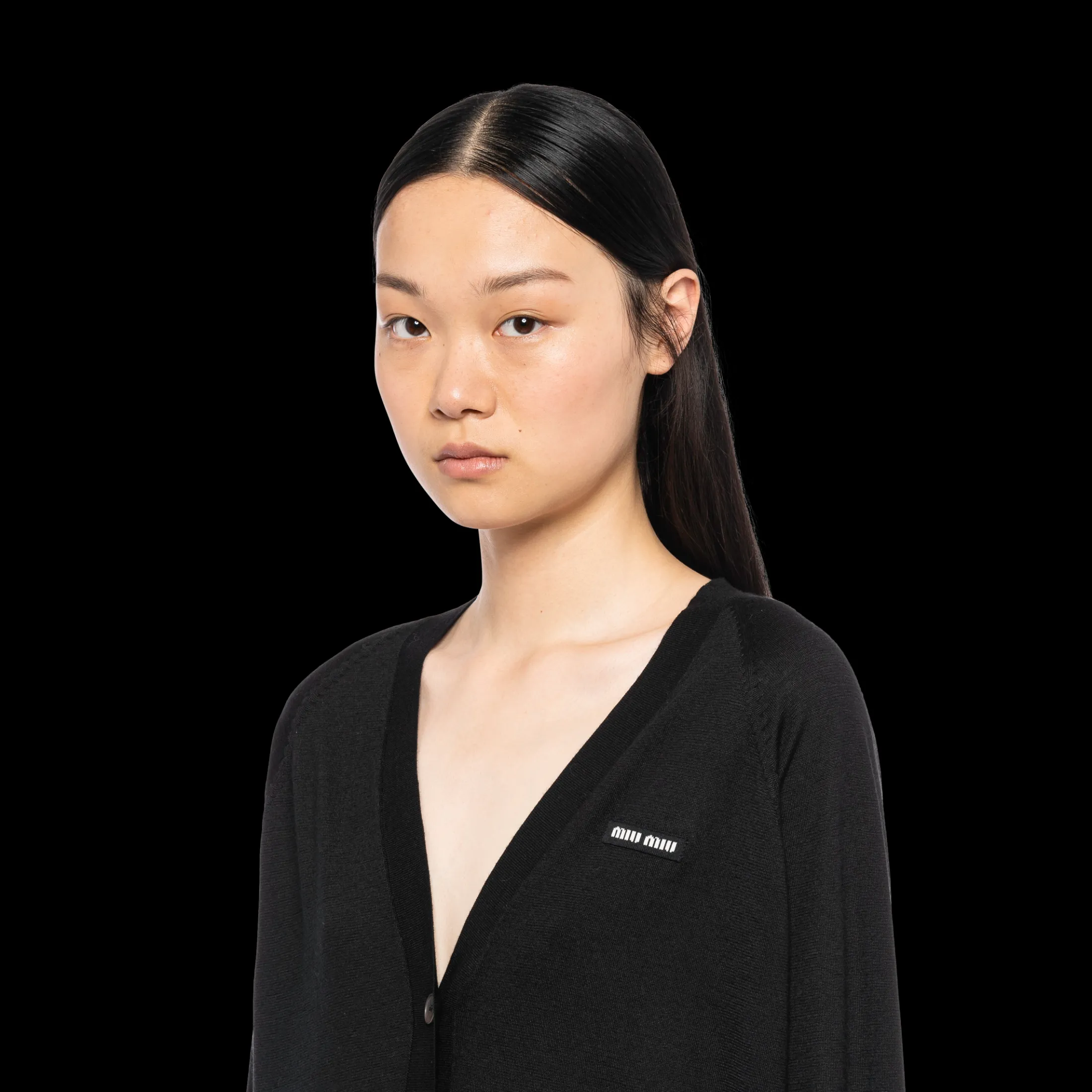 Black Cashmere And Silk Cardigan | Miu Miu