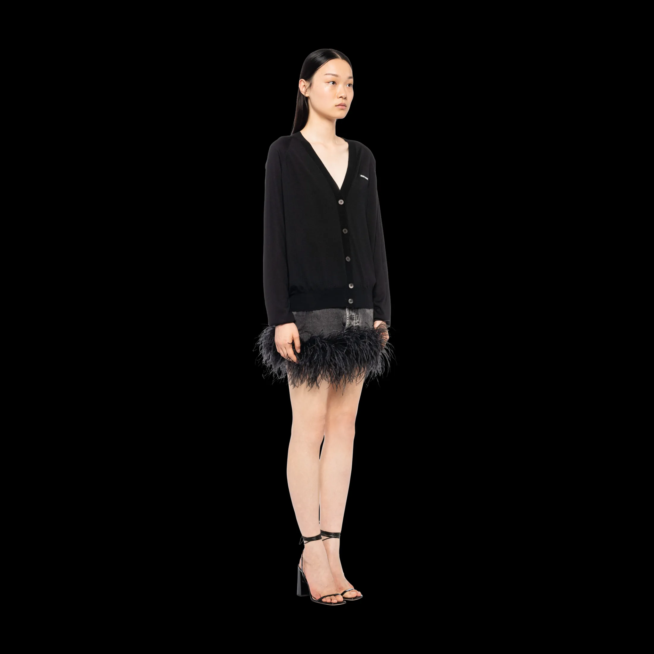 Black Cashmere And Silk Cardigan | Miu Miu