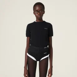 Black Cashmere Sweater | Miu Miu