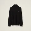Black Cashmere Turtleneck Sweater | Miu Miu