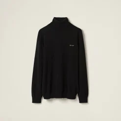 Black Cashmere Turtleneck Sweater | Miu Miu