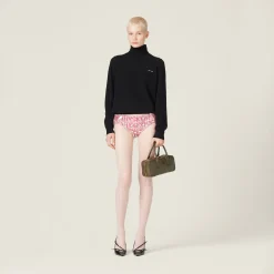 Black Cashmere Turtleneck Sweater | Miu Miu
