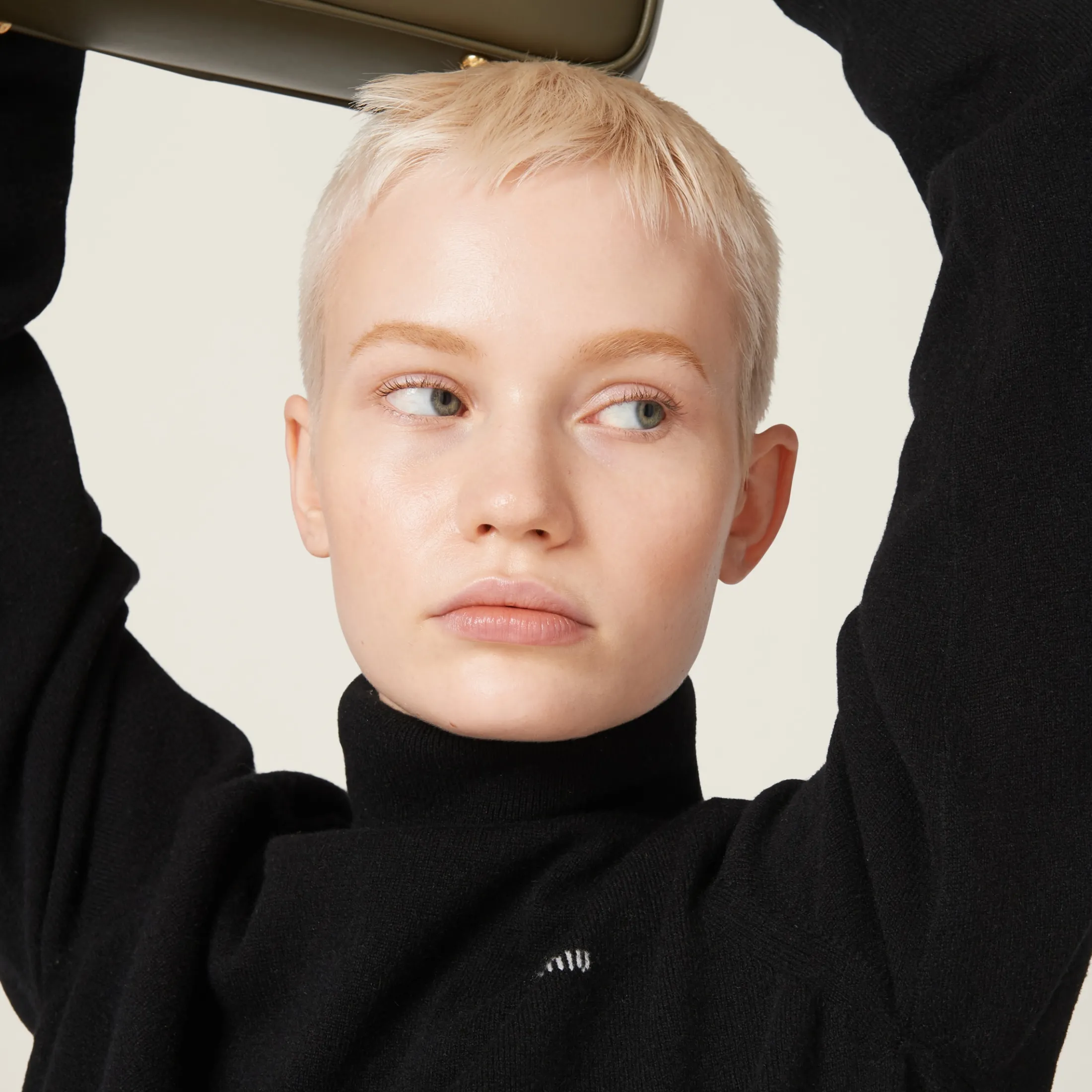 Black Cashmere Turtleneck Sweater | Miu Miu