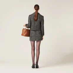 Black Chevron Miniskirt | Miu Miu