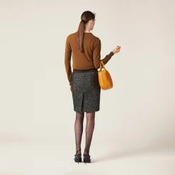 Black Chevron Skirt | Miu Miu