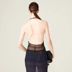 Black Chiffon Top | Miu Miu