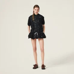 Black Cloquet Miniskirt | Miu Miu