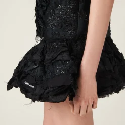 Black Cloquet Miniskirt | Miu Miu