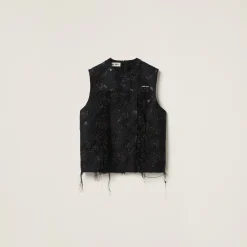 Black Cloquet Top | Miu Miu
