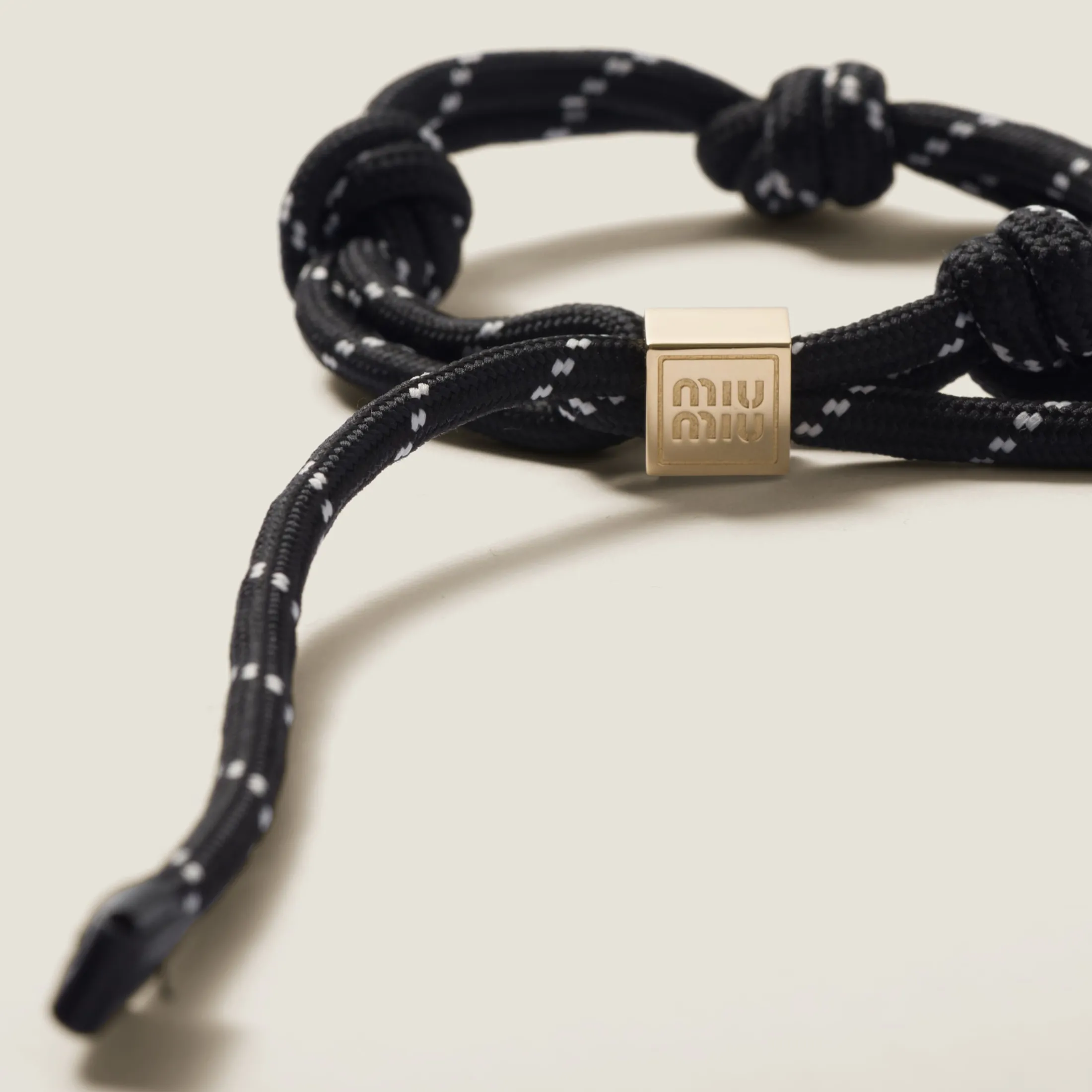 Black Cord And Nylon Bracelet | Miu Miu