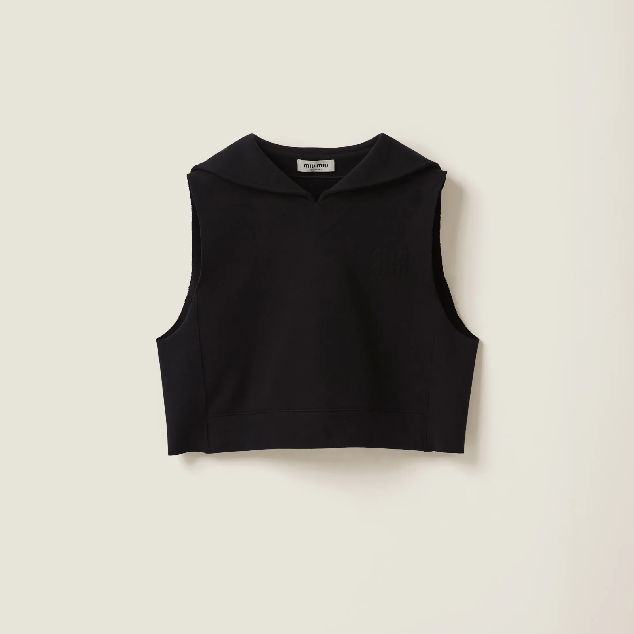 Black Cotton Fleece Sweatshirt | Miu Miu