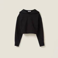 Black Cotton Fleece Sweatshirt | Miu Miu