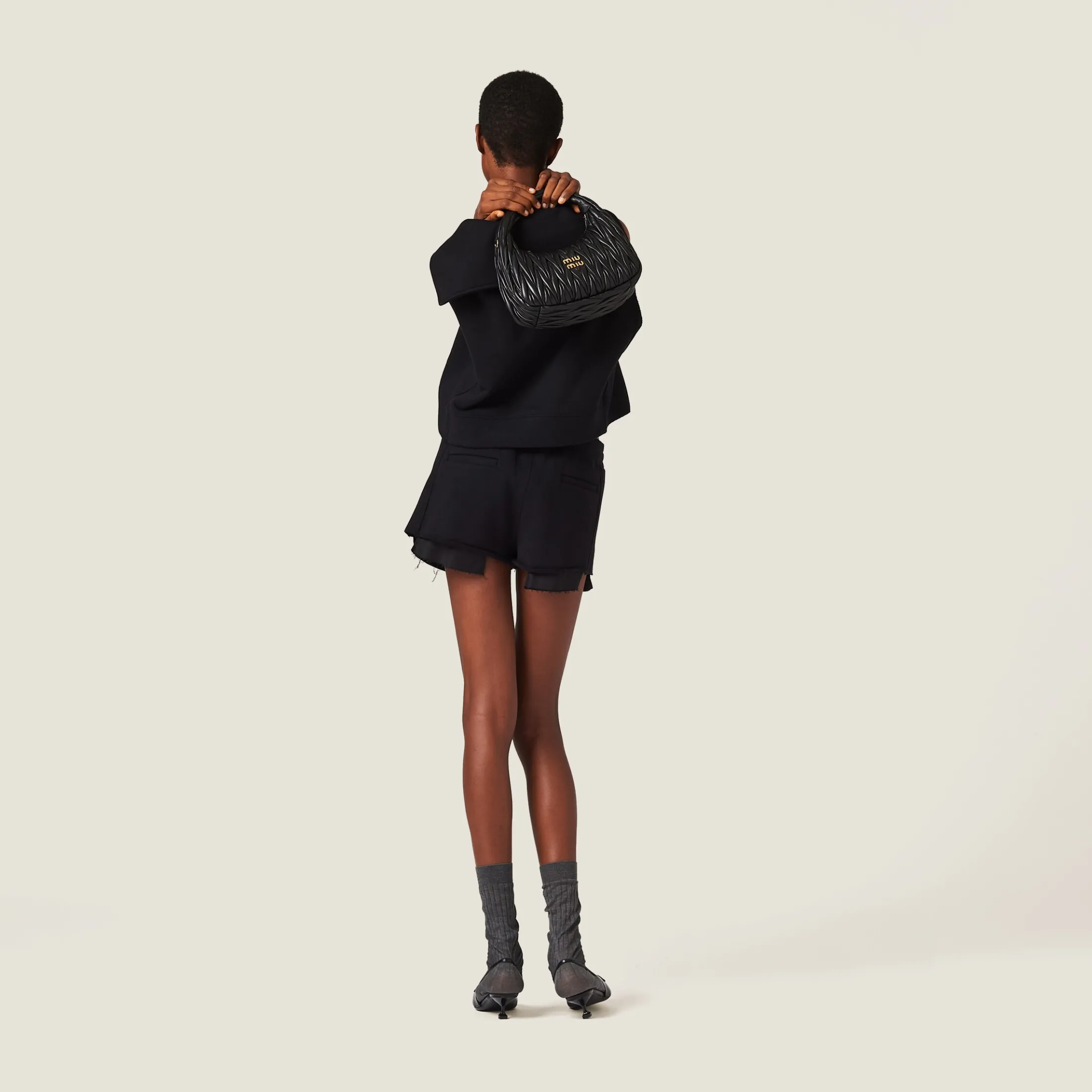 Black Cotton Fleece Sweatshirt | Miu Miu