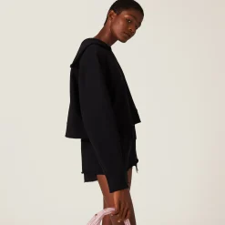 Black Cotton Fleece Sweatshirt | Miu Miu