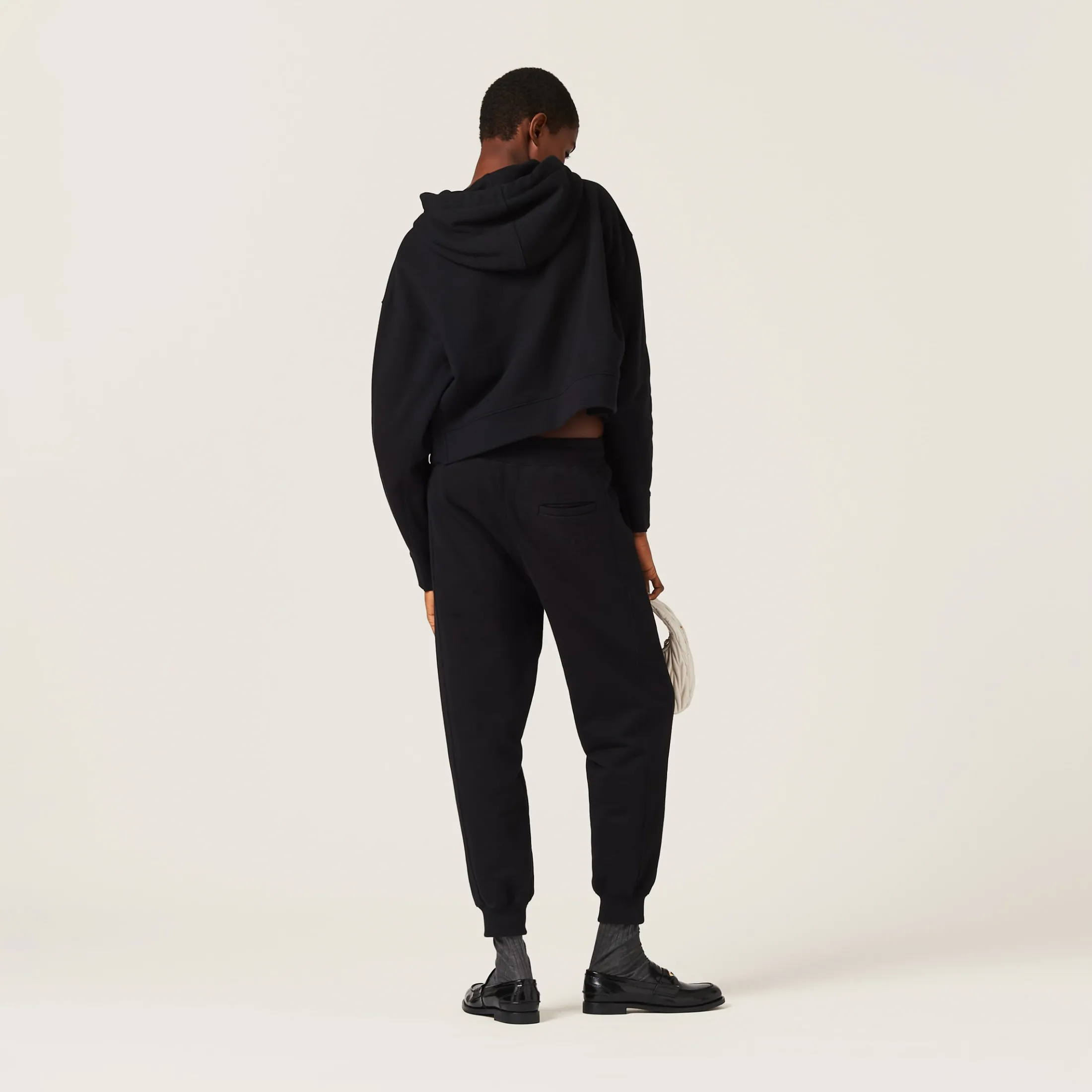 Black Cotton Joggers | Miu Miu