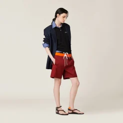 Black Cotton Piqué Polo Shirt | Miu Miu
