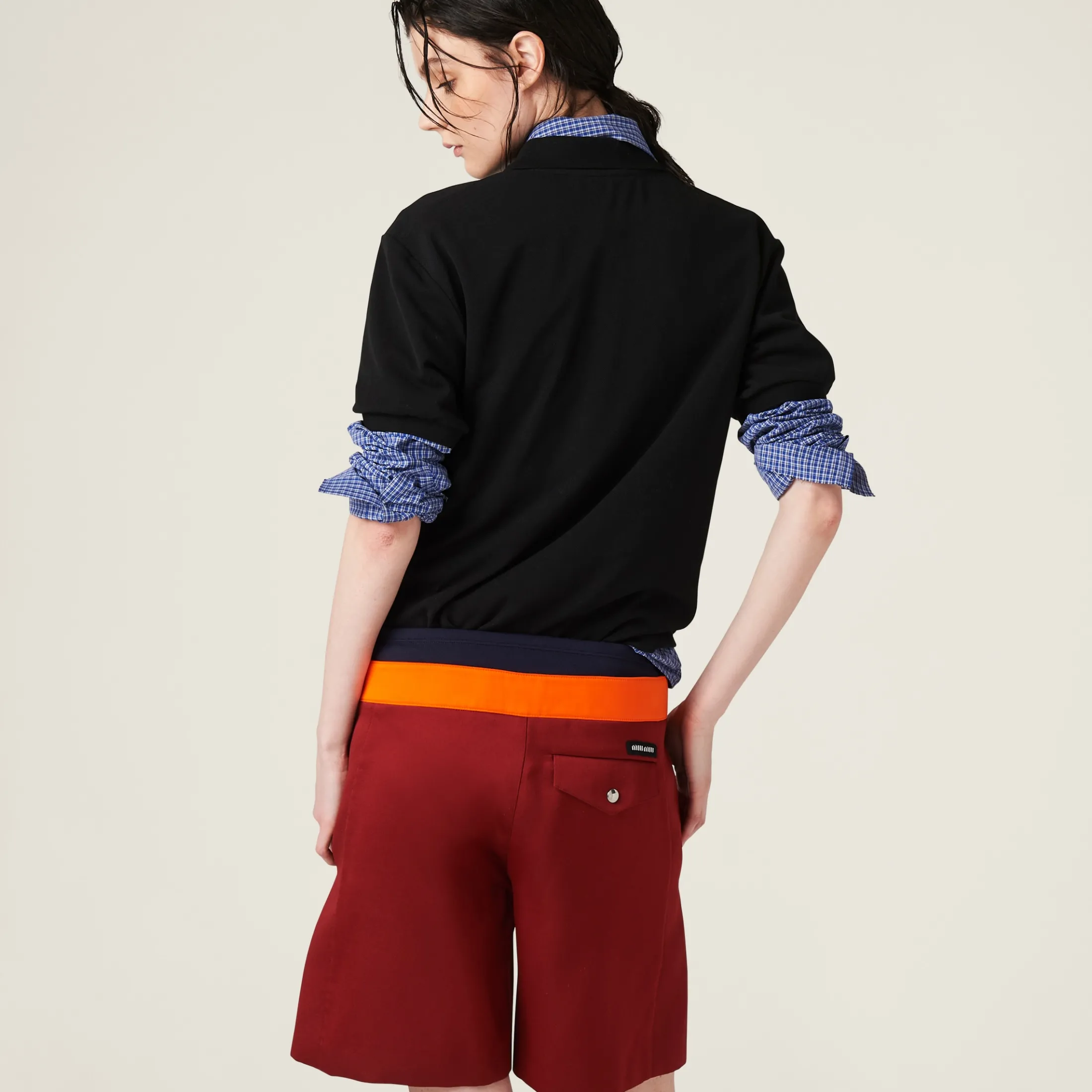 Black Cotton Piqué Polo Shirt | Miu Miu